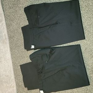 JOS A BANK SLIM FIT 2 PAIR TRAVELER MENS BLACK SLACKS LIKE NEW. SZ 36X30